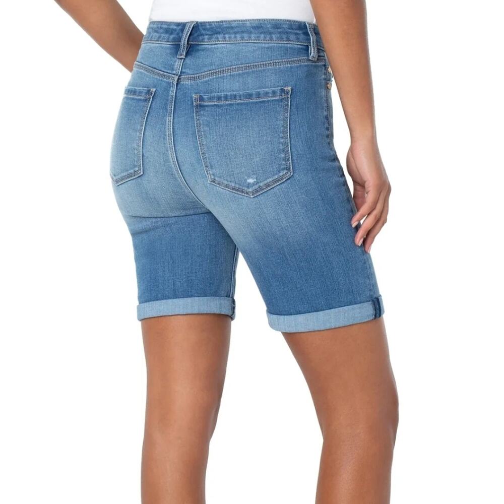 Liverpool Kristy Hi-Rise Denim Bermuda Shorts Stretch Rolled Cuff NWT - 6/28 - Picture 4 of 10